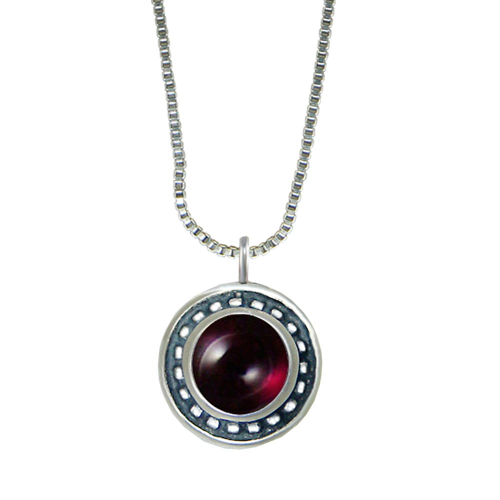 Sterling Silver Little Garnet Pendant Necklace